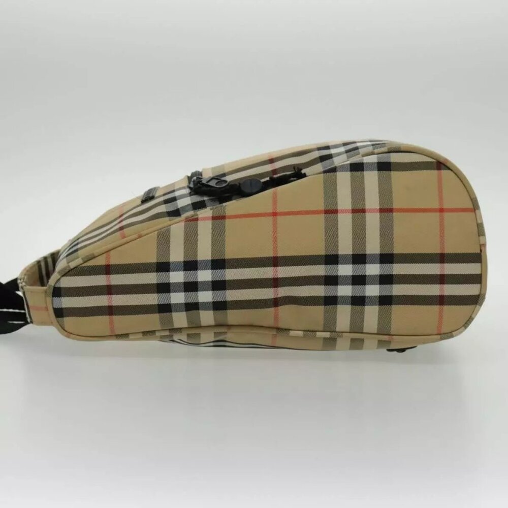 BURBERRY Golf Nova Check Backpack Canvas Beige Auth 95671 - Picture 4 of 16